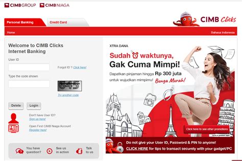 Cimb click indonesia  Pilih “Registrasi”